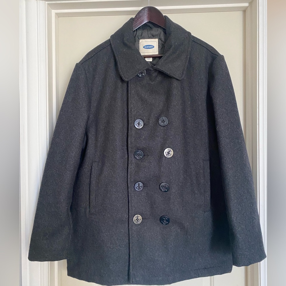 Old Navy Charcoal Double-Breasted Pea Coat